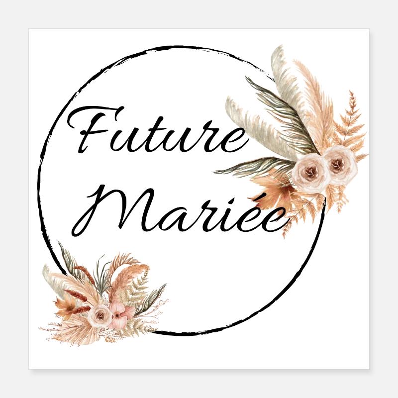 Future mariée floral Poster 40 x 40 cm