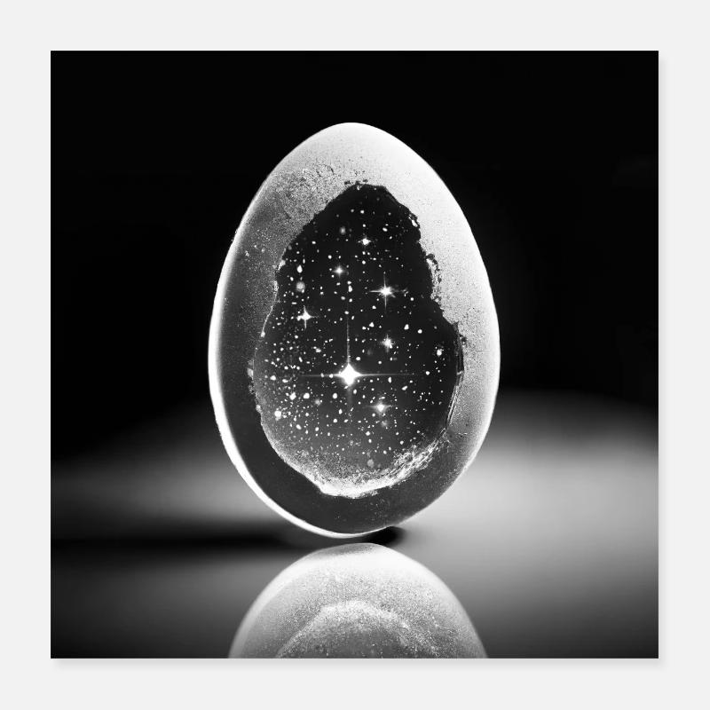 L’univers dans un œuf Poster 40 x 40 cm