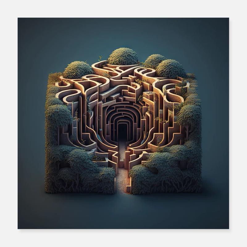 Le labyrinthe Poster 40 x 40 cm
