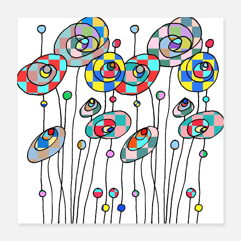 Blumen Poster 40x40 cm