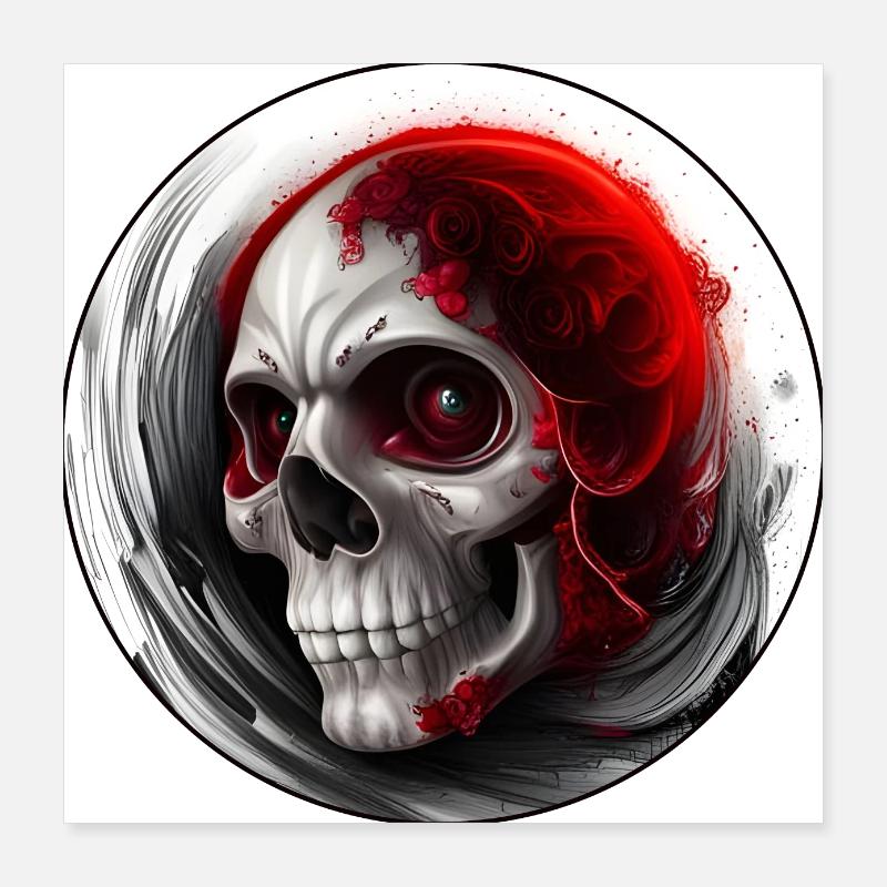 Darkside Design - Skull Art 4 Poster 16" x 16" (40x40 cm)