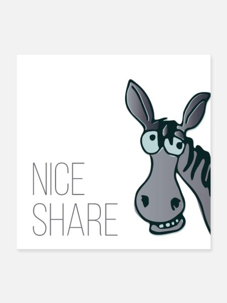 Nice Share - Poster 40x40 cm - Weiß