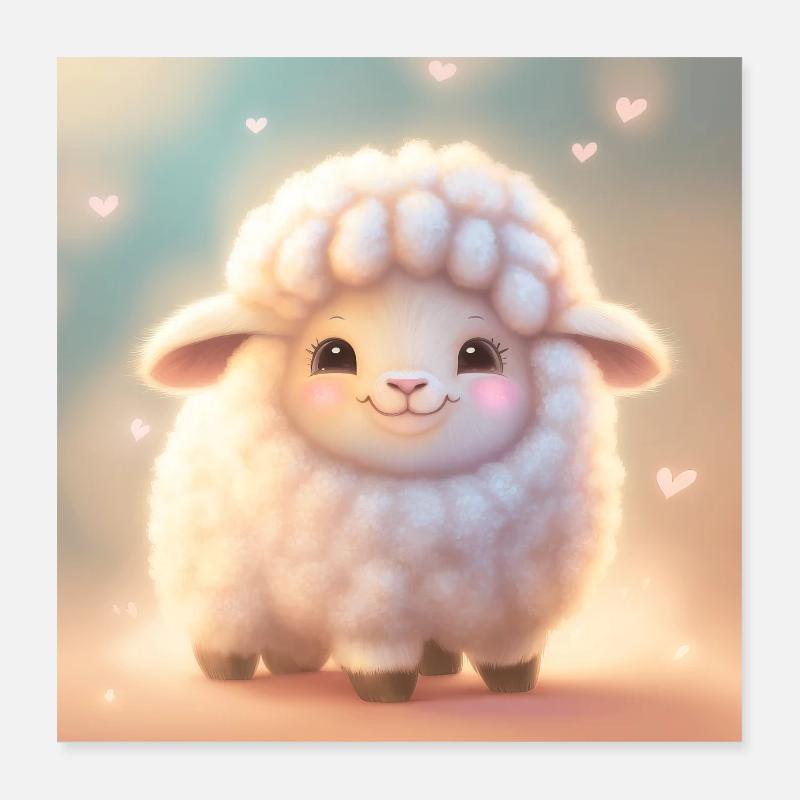 moutons moutons Poster 40 x 40 cm