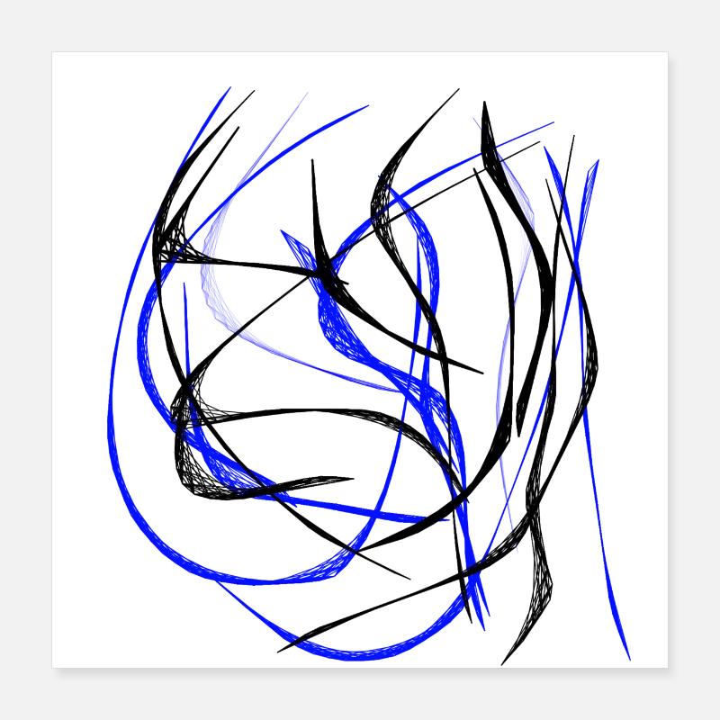 Crazy Spikes Bleu Poster 40 x 40 cm