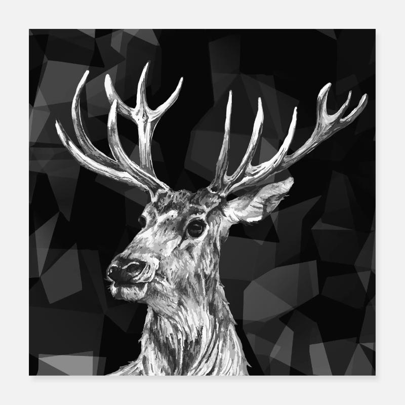 Cerf Poster 40 x 40 cm