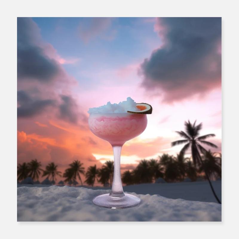 Cocktail 1 Geschenk Poster 40x40 cm