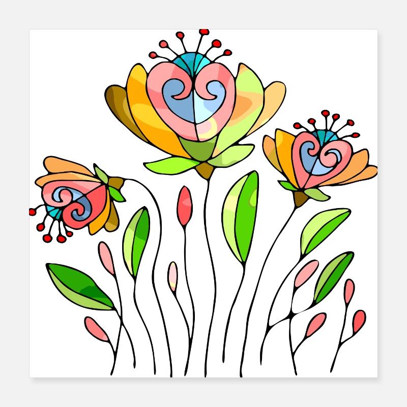 Blumen Poster 40x40 cm