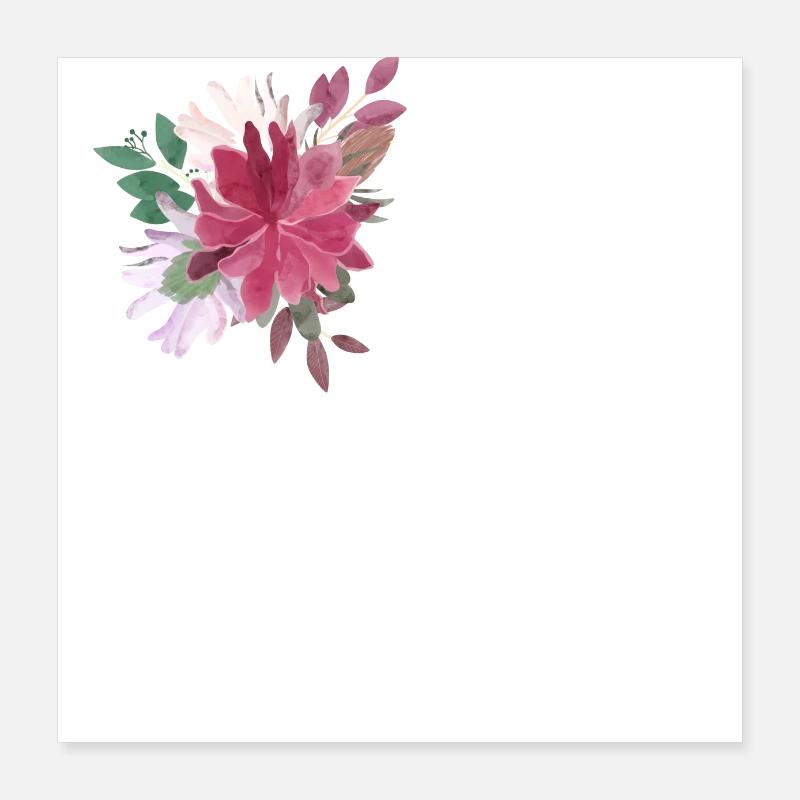 Lettere floreali Poster 40x40 cm