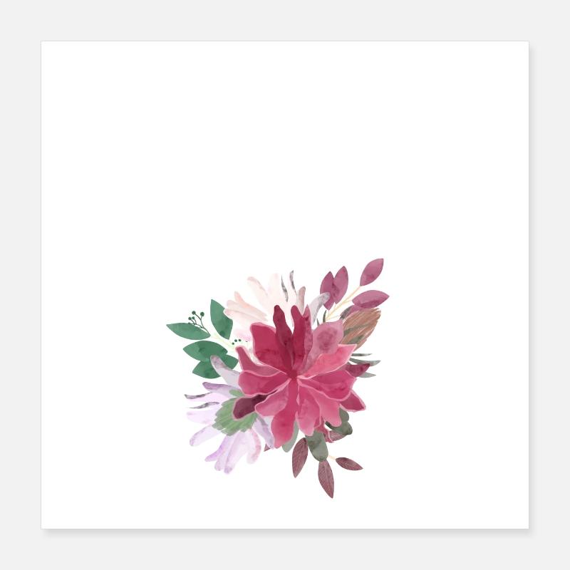 Buchstabe v blumig Poster 40x40 cm