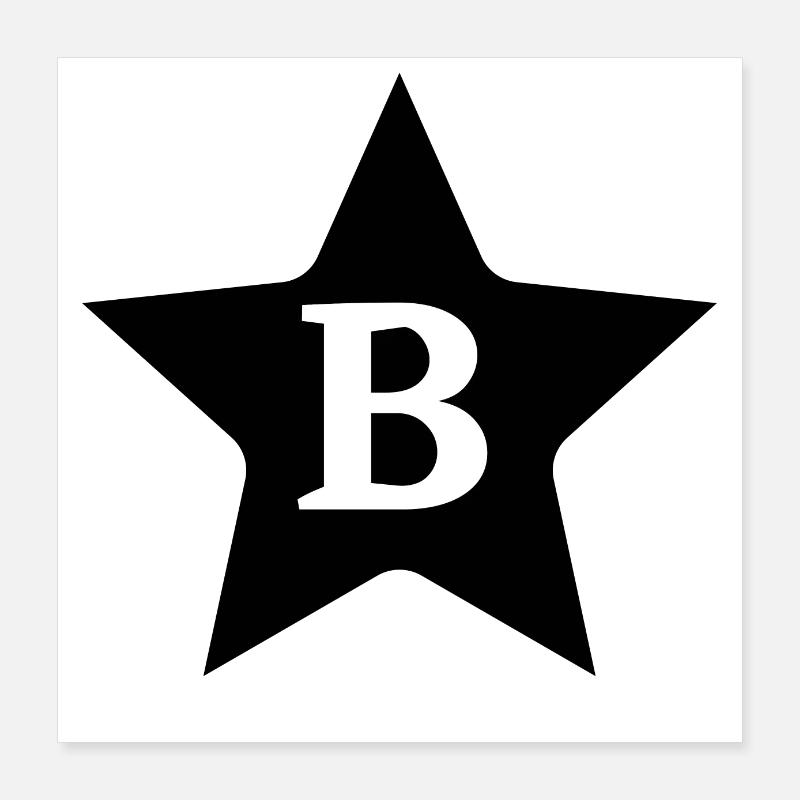 Letter b star Poster 16" x 16" (40x40 cm)