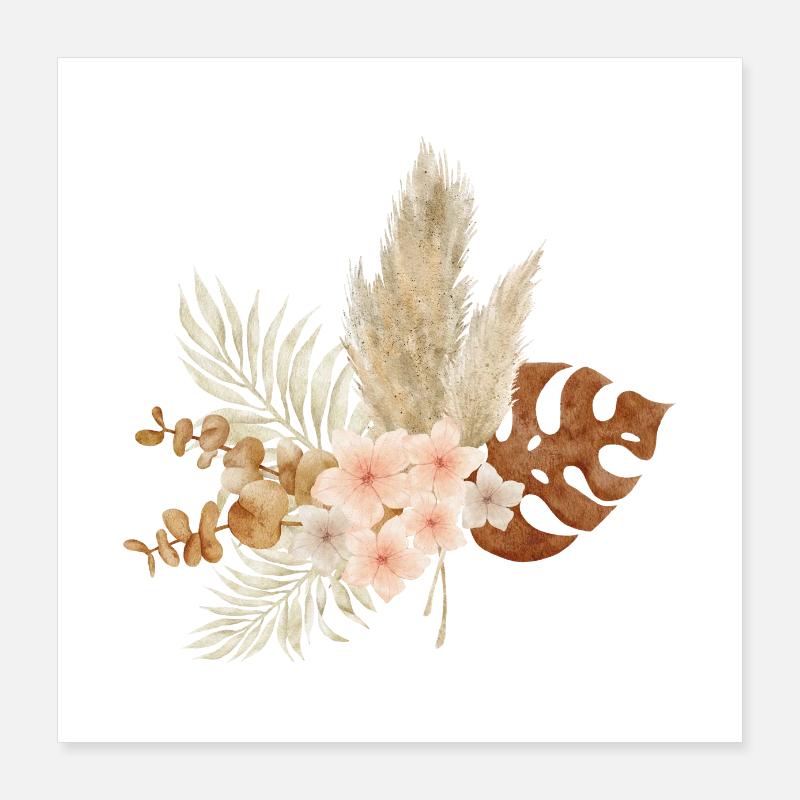 Fleurs bohèmes Poster 40 x 40 cm