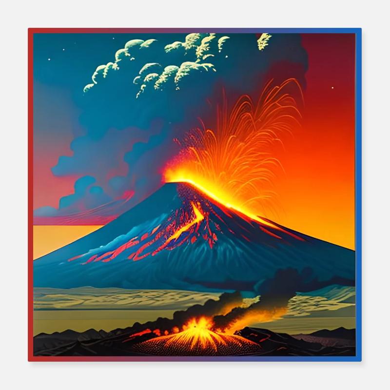 Volcano - Poster 40 x 40 cm - blanc
