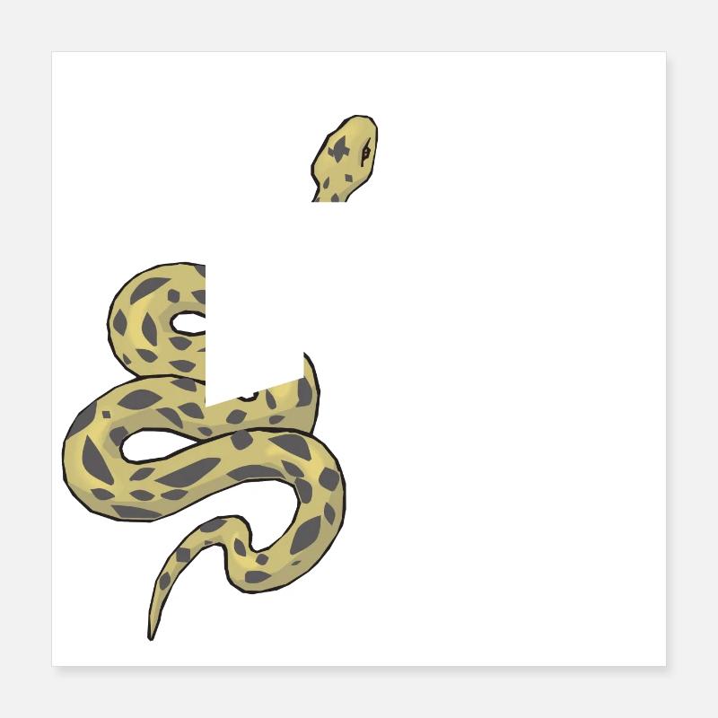 Buchstabe h Schlange Poster 40x40 cm