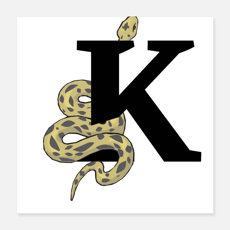 Buchstabe k Schlange Poster 40x40 cm