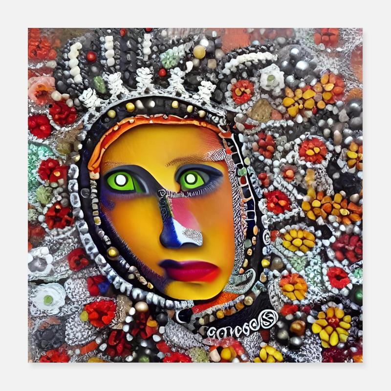 Abstract face Poster 16" x 16" (40x40 cm)