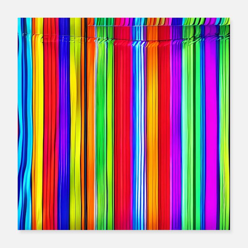 vertical thin strips of crazy colors Poster 16" x 16" (40x40 cm)