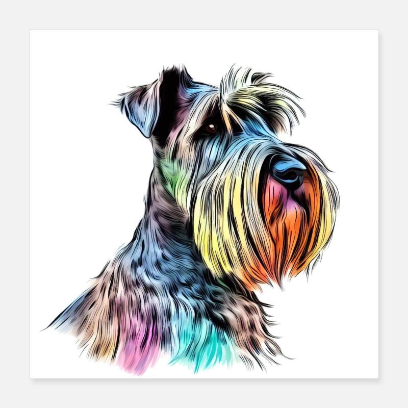 Riesenschnauzer / Schnauzer Hunde Design Geschenk Poster 40x40 cm