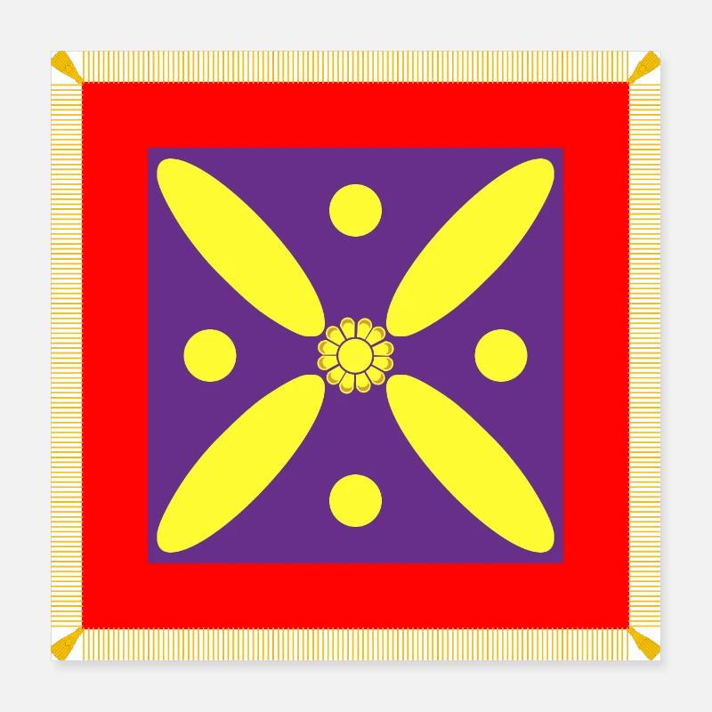 Derafsh Kaviani, Fleur de lotus, Iran, Perse, Drapeau Poster 40 x 40 cm