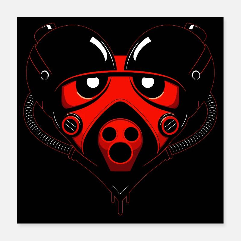 Robot Heart Poster 16" x 16" (40x40 cm)