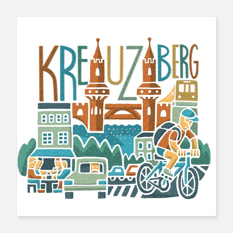 Couleur Kreuzberg Poster 40 x 40 cm