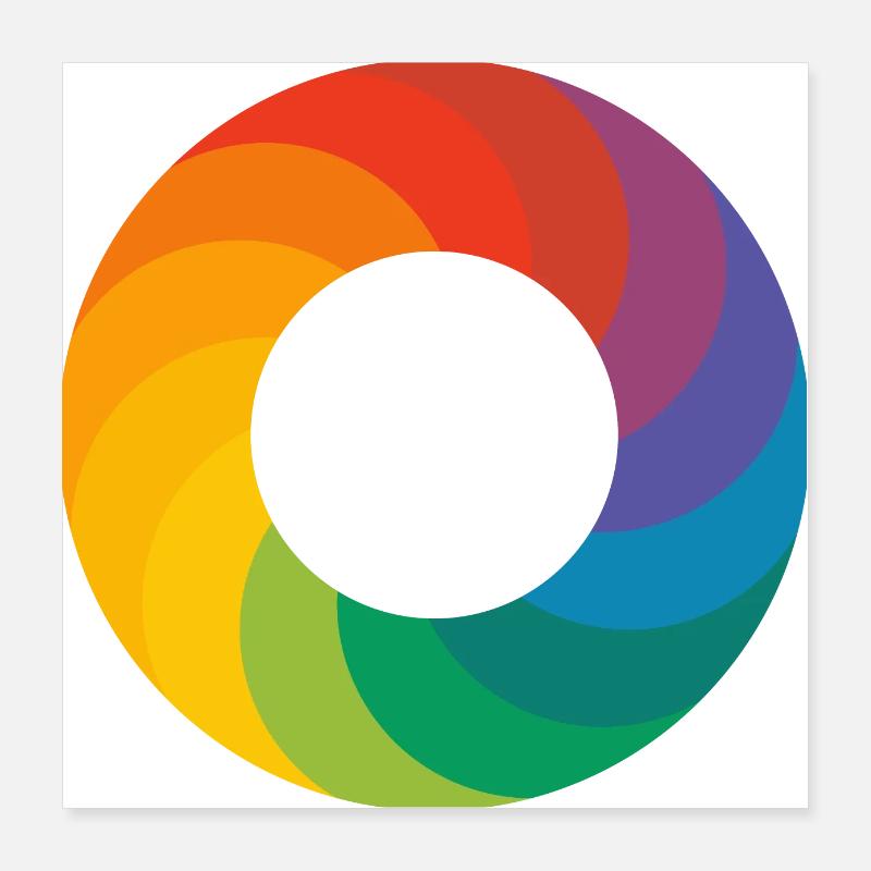 Regenbogen Ring - Logo - Poster 40x40 cm - Weiß
