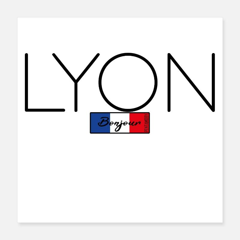 LYON FRANKREICH URLAUB SOMMER PARTY (b) Poster 40x40 cm