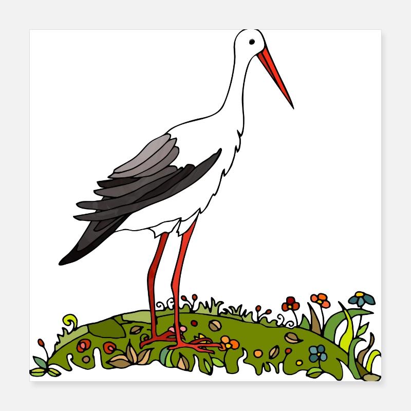 Storchenvogel Poster 40x40 cm