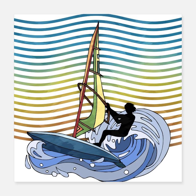 Windsurfen Poster 40x40 cm