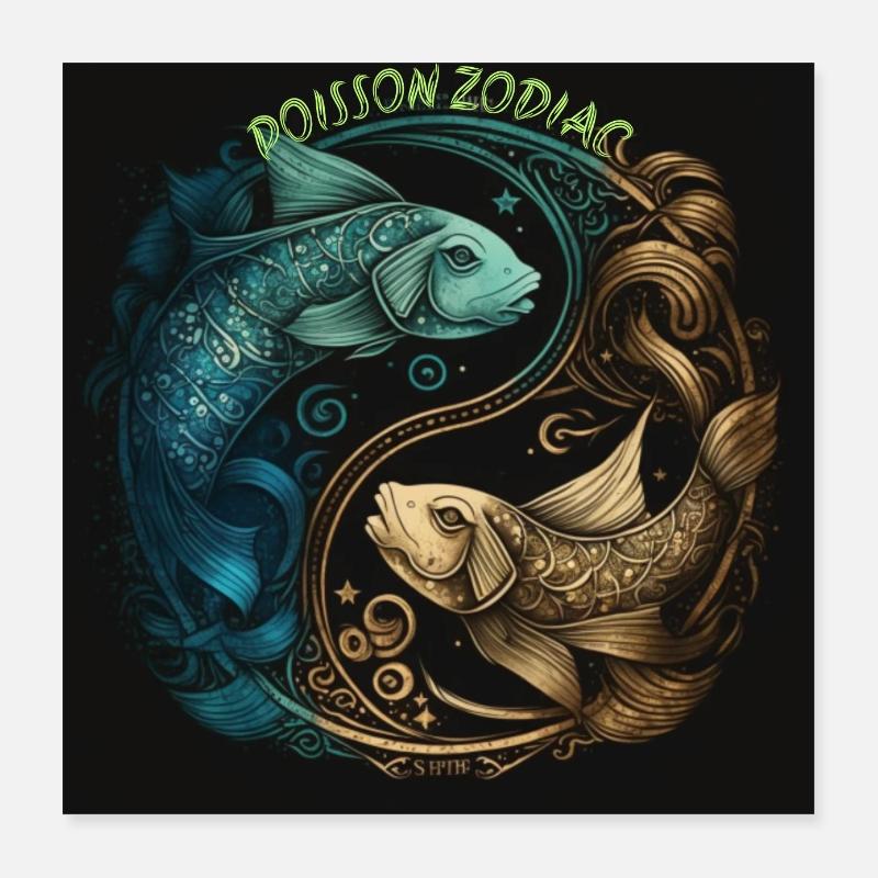 ZODIAC POISSON Poster 40 x 40 cm