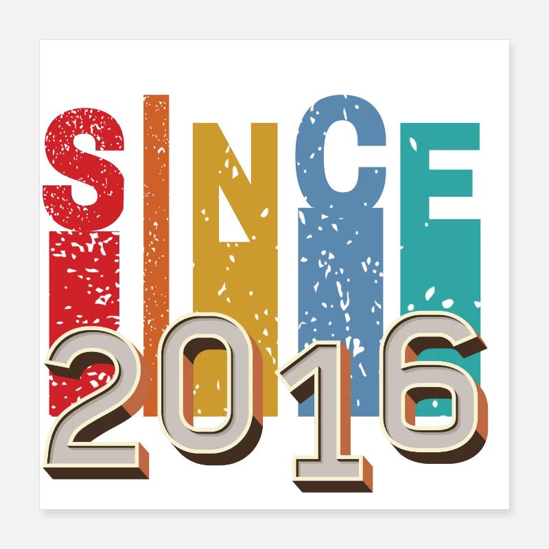 Since 2016 retro Poster 16" x 16" (40x40 cm)