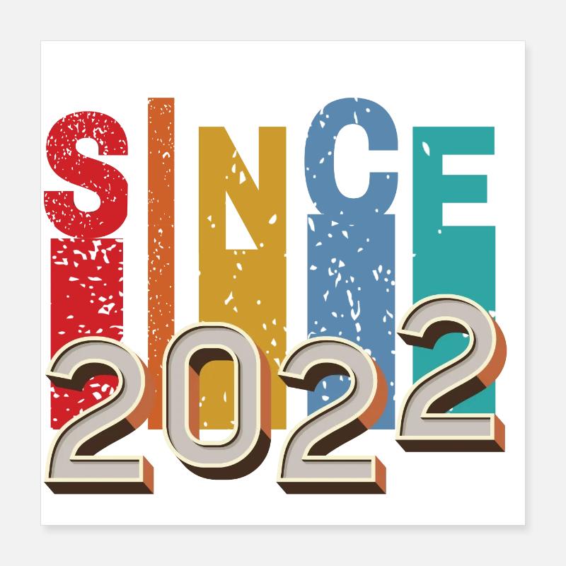 Seit 2022 retro Poster 40x40 cm