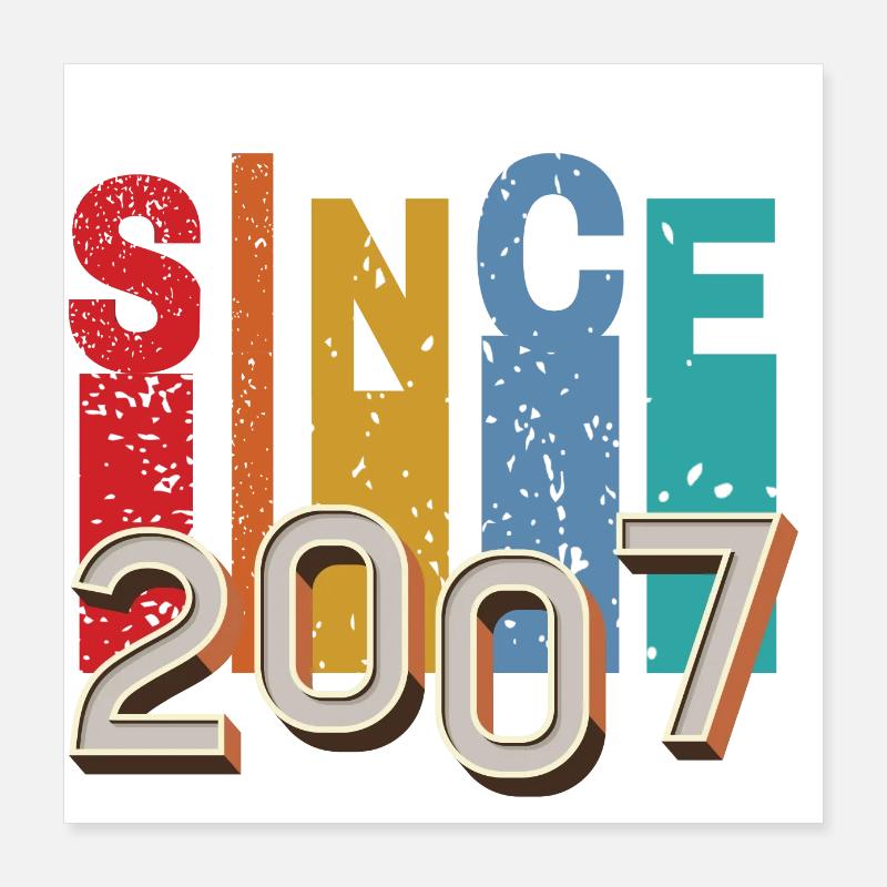 Since 2007 retro Poster 16" x 16" (40x40 cm)