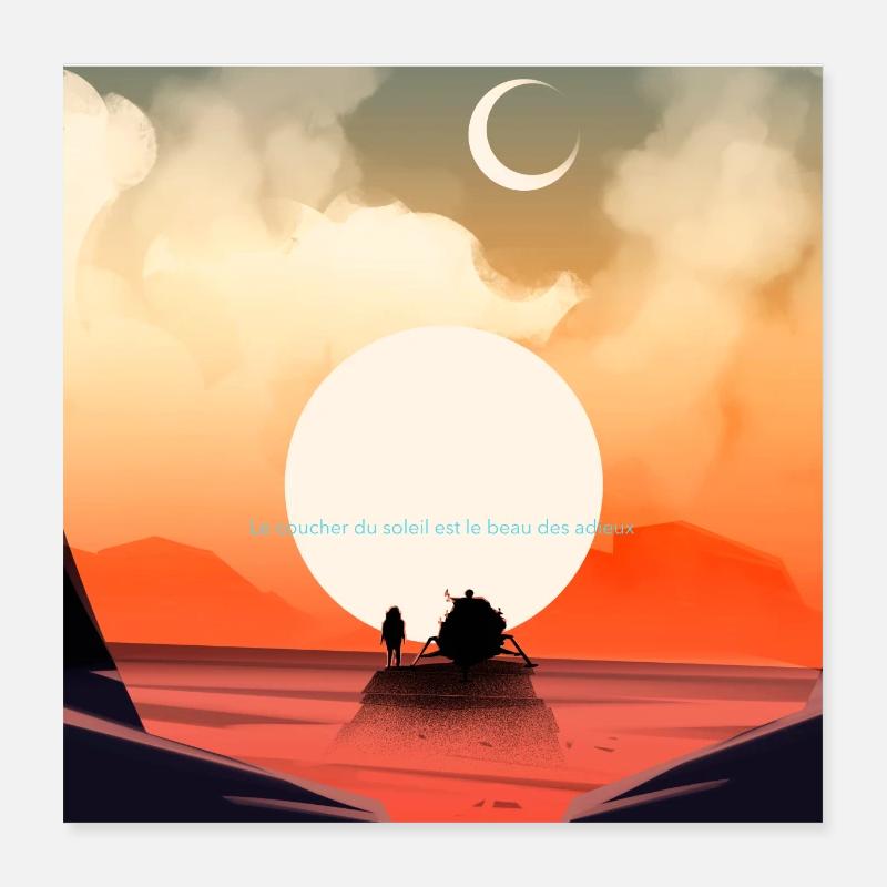 Le coucher du soleil est un beau spectacles Poster 40 x 40 cm