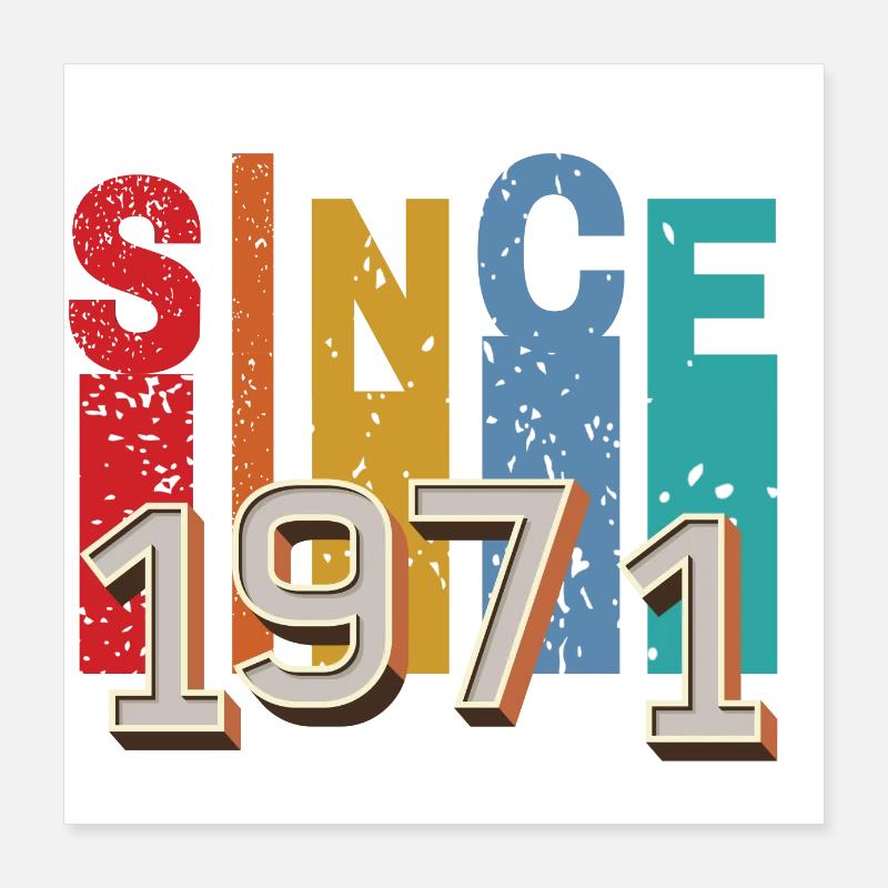 Seit 1971 retro Poster 40x40 cm