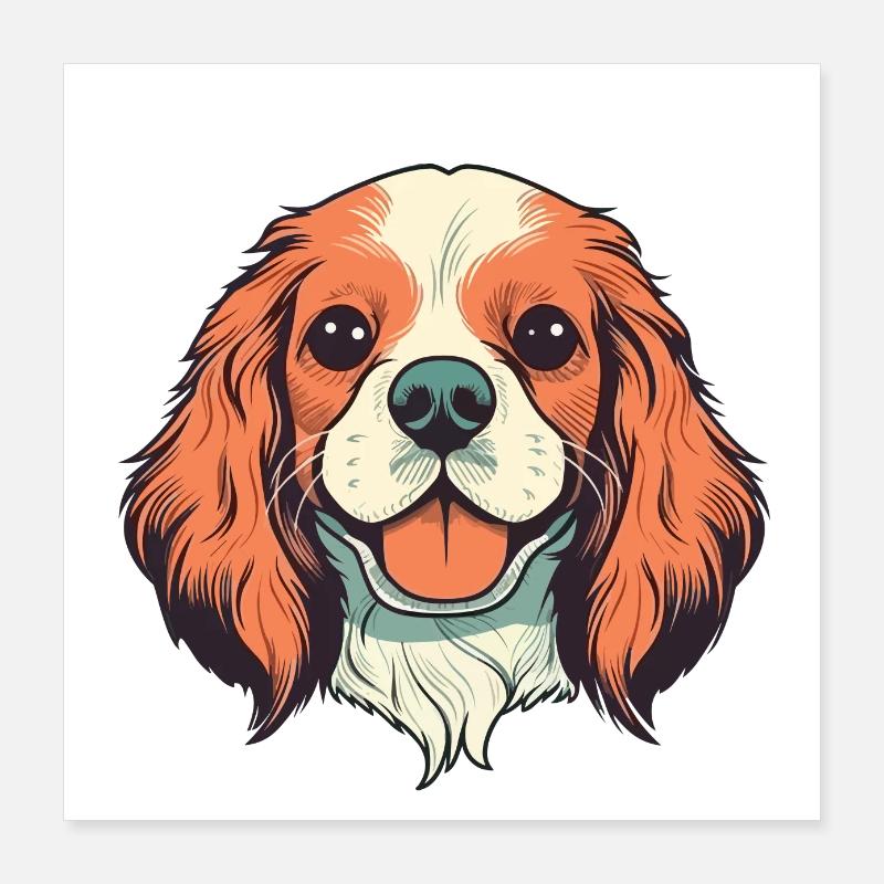 Le Cavalier König Charles Poster 40x40 cm