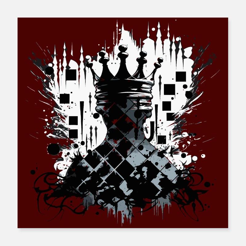 König Schach Poster 40x40 cm