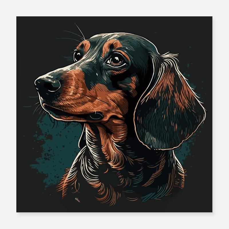 Teckel Poster 40 x 40 cm