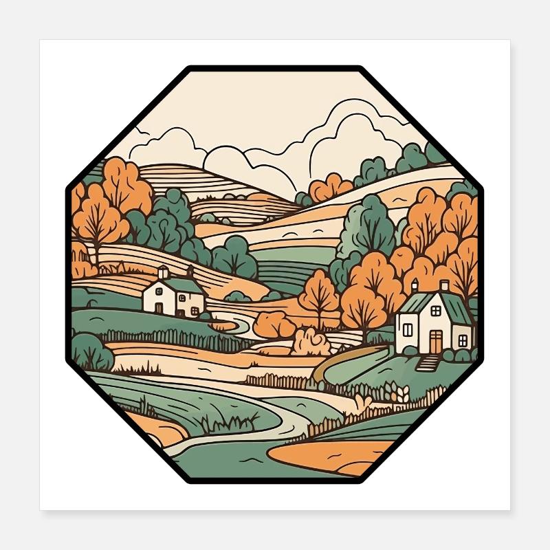 Landschaft Poster 40x40 cm