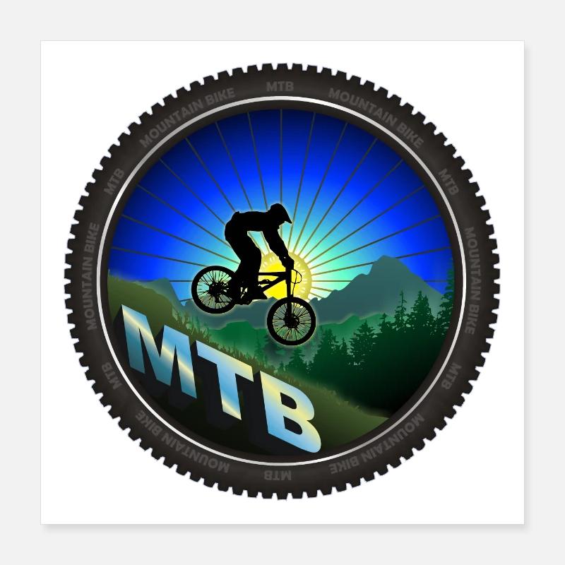 Roue VTT VTT Poster 40 x 40 cm