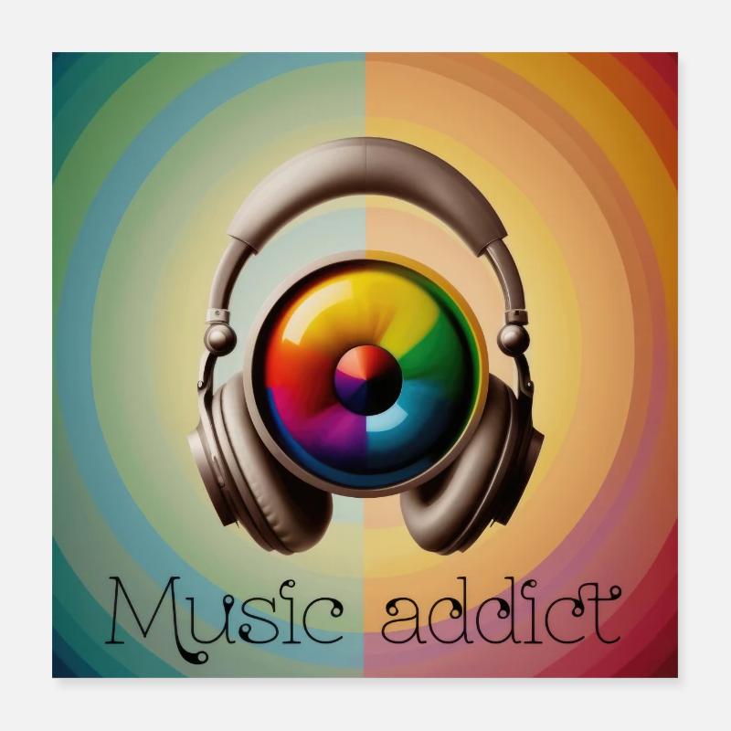 Music addict 02 Poster 16" x 16" (40x40 cm)
