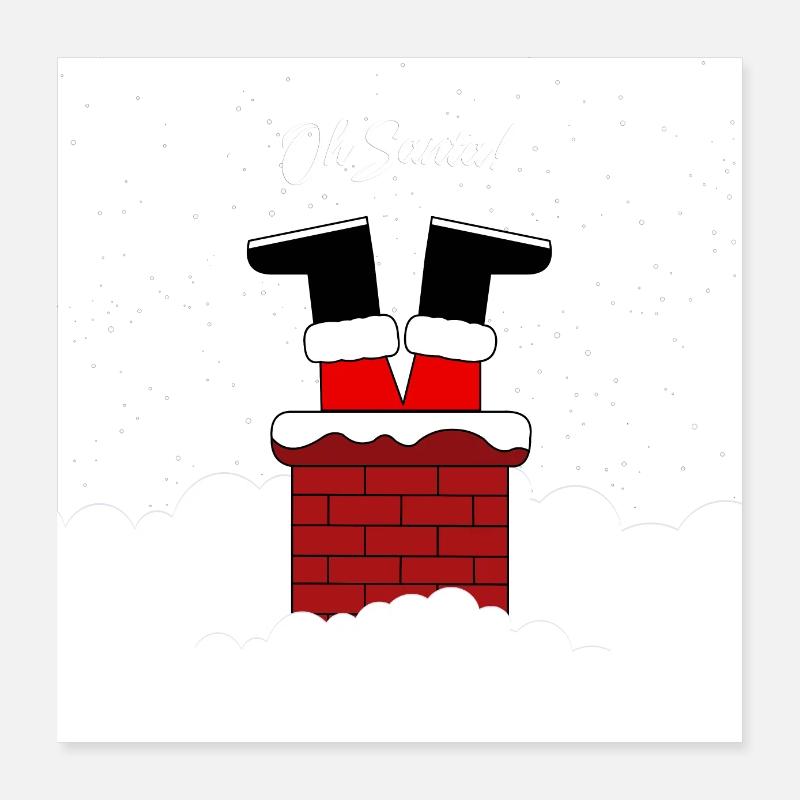Oh Weihnachtsmann Poster 40x40 cm