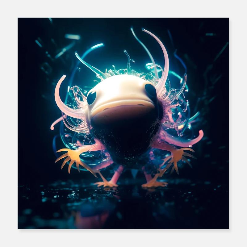 Petit Axolotl Poster 40 x 40 cm