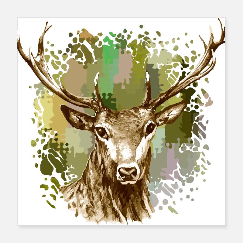 Cerf Poster 40 x 40 cm