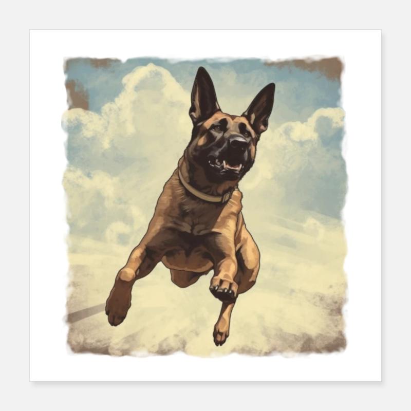 Belgian Shepherd Vintage Poster 16" x 16" (40x40 cm)