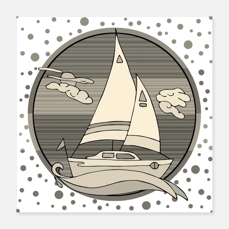 Sailboat Poster 16" x 16" (40x40 cm)