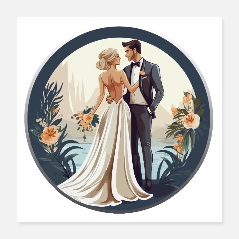 Ehepaar Poster 40x40 cm