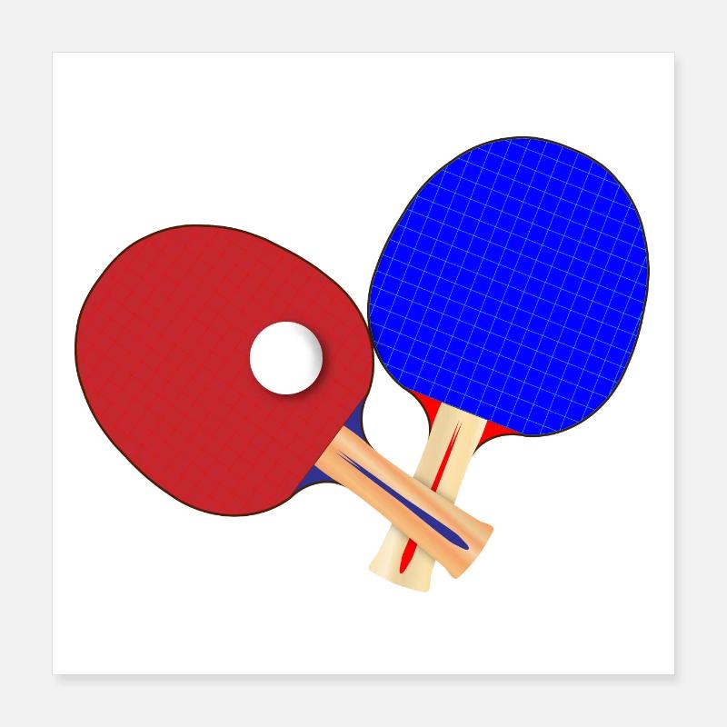Paar Tischtennisschläger Poster 40x40 cm