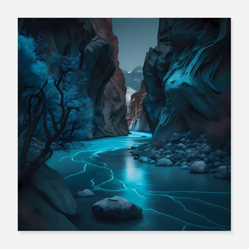 Schlucht - Poster 40x40 cm - Weiß