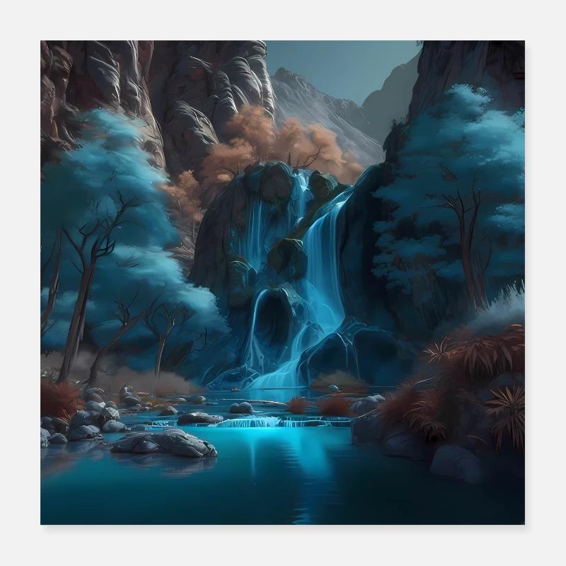 Waterfall Poster 16" x 16" (40x40 cm)
