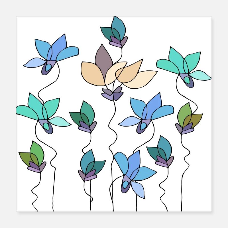 Blumen Poster 40x40 cm